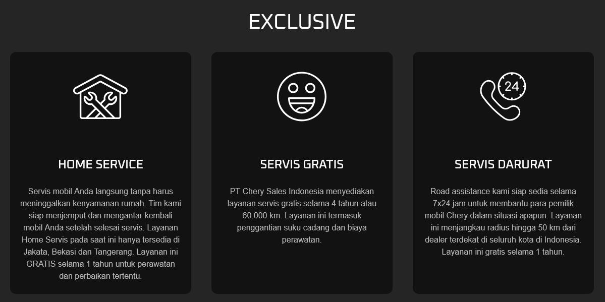 garansi purna jual mobil chery